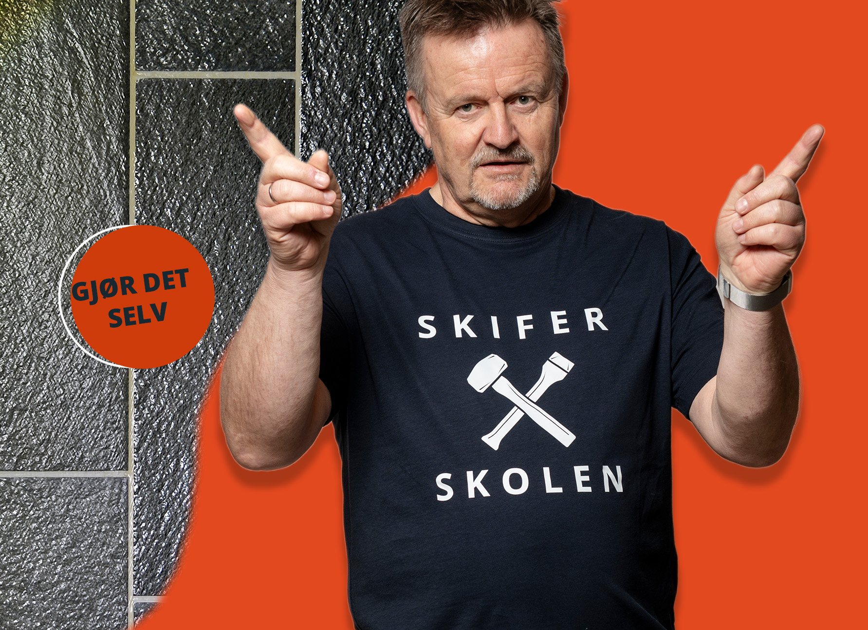 Slik limer du skiferflis på vegg eller brannmur